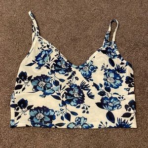 Blue Floral Tank Top